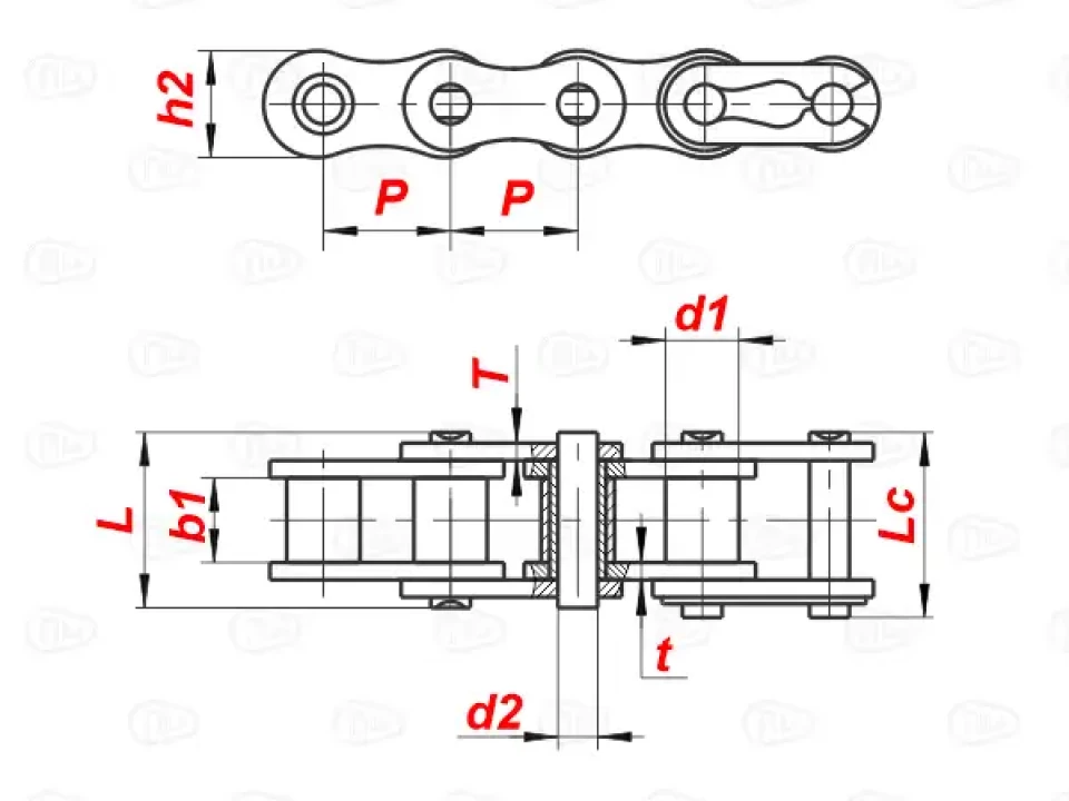 Цепь роликовая из нержавеющей стали 120SS-1