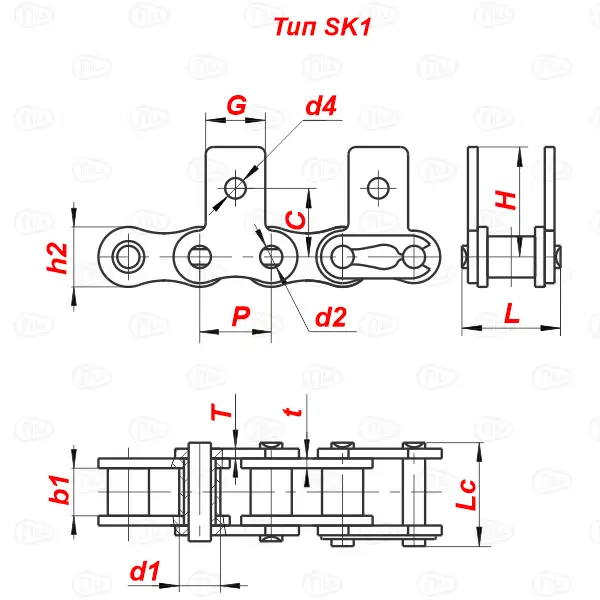 Цепь 50 с прикреплением SK1