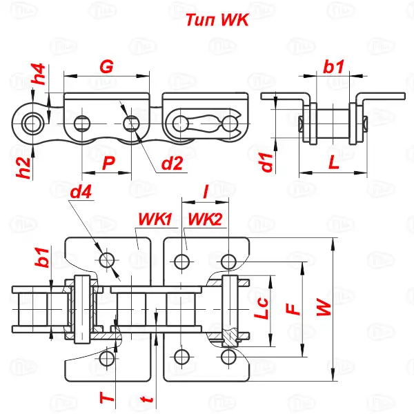 Цепь роликовая из нержавеющей стали 80SS WK1