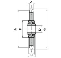 Натяжная промежуточная звездочка цепи 08B-1 (1/2"x5/16") с подшипником