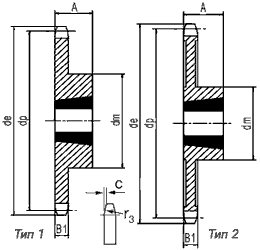 Звездочка для однорядной цепи 12B-1 (3/4"x7/16") Taper Bush