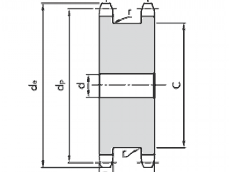 Звездочка двойная для однорядной цепи 12B-1 (3/4"x7/16") под расточку